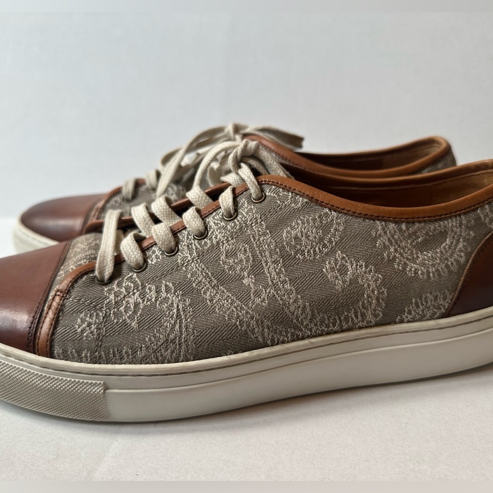 TAFT Jack Neutral Paisley Jacquard Design Sneakers With Leather Size 44 (11) EUC - Picture 4 of 12